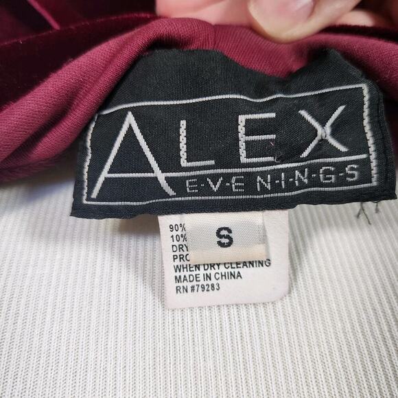 Vintage Alex Evenings Velvet Cami Top Small Maroon Sequin Fairygrunge Whimsigoth - Picture 5 of 8